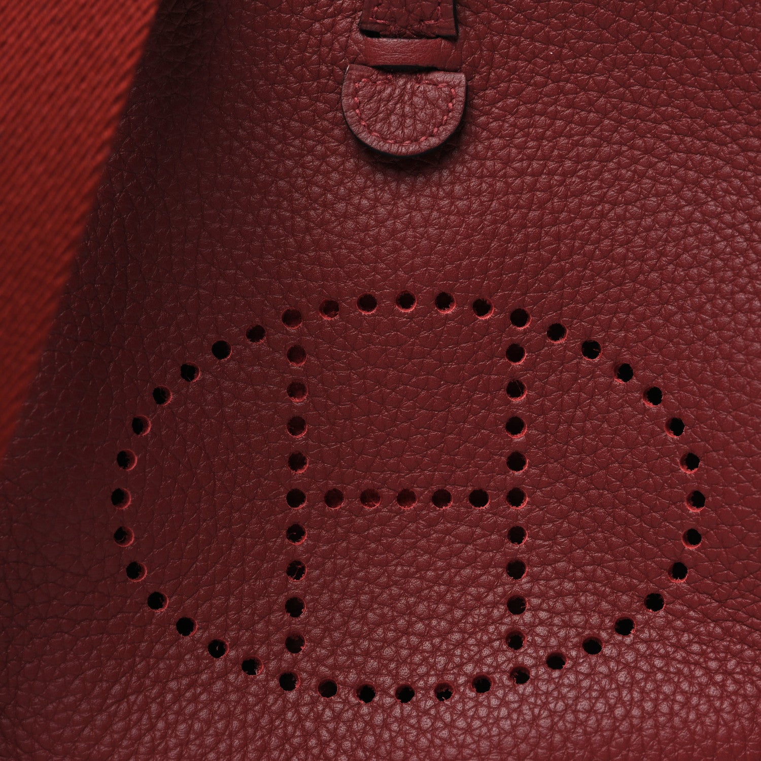 Hermes Taurillon Clemence Evelyne TPM Rouge H 8 of 11