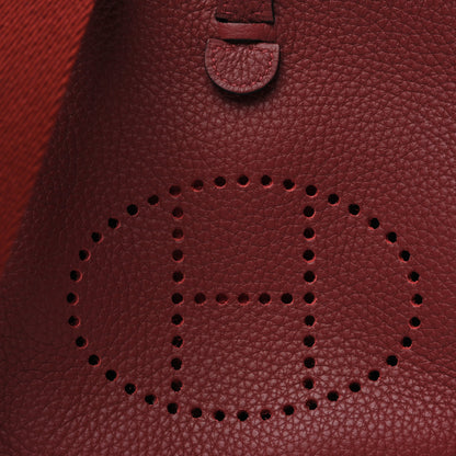 Hermes Taurillon Clemence Evelyne TPM Rouge H 8 of 11
