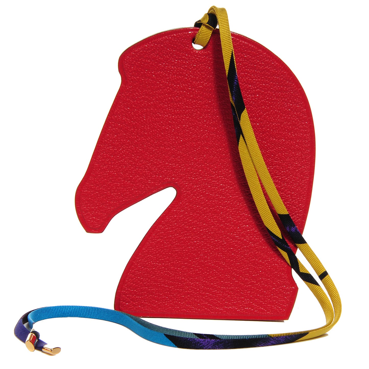 Everlisse Chevre Mysore Samarcande Horse Ornament Bag Charm Vermillion and Orange