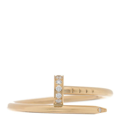 Cartier 18K Yellow Gold Diamond Small Juste Un Clou Ring 55 7.25 1 of 4