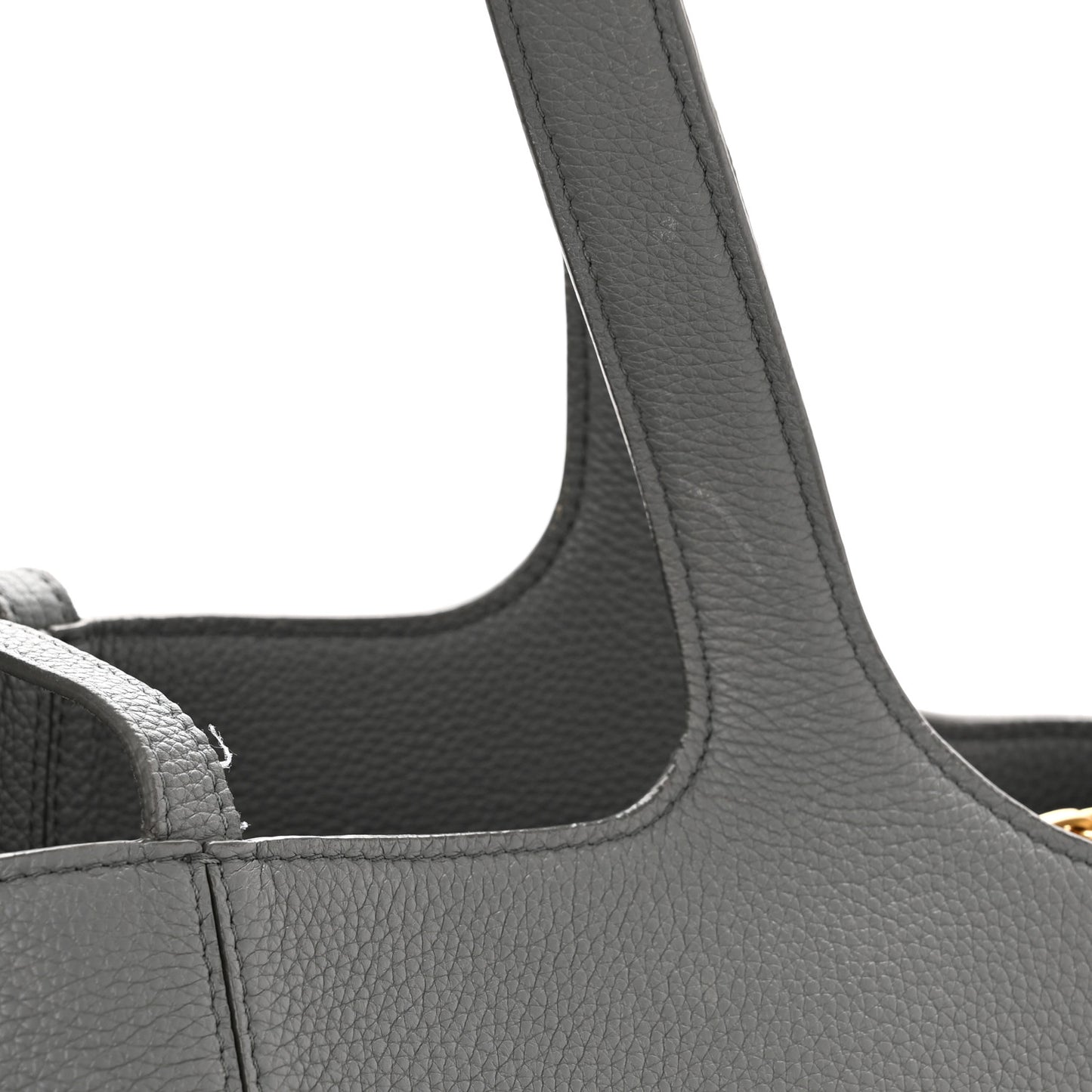 Baby Grained Calfskin Medium Tri-Fold Bag Grey