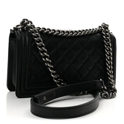 Chanel Calfskin Double Stitch New Medium Boy Flap Black 3 of 13