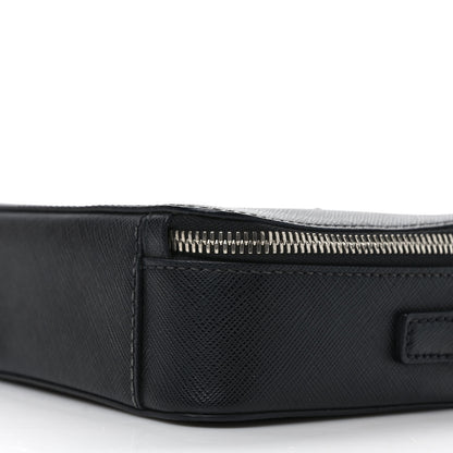 Prada Saffiano Travel Small Brique Top Handle Crossbody Bag Black 8 of 8