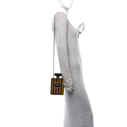 Chanel Plexiglass Perfume Bottle Clutch Black Gold 2 of 12
