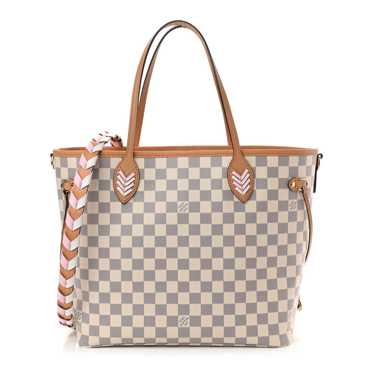 Damier Azur Braided Neverfull MM Orange