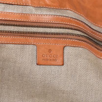 Gucci Calfskin Tattoo Heart Babouska Shopping Tote Brown 6 of 14