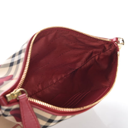 Burberry Horseferry Check Heart Print Crossbody Clutch Bag Parade Red 5 of 8