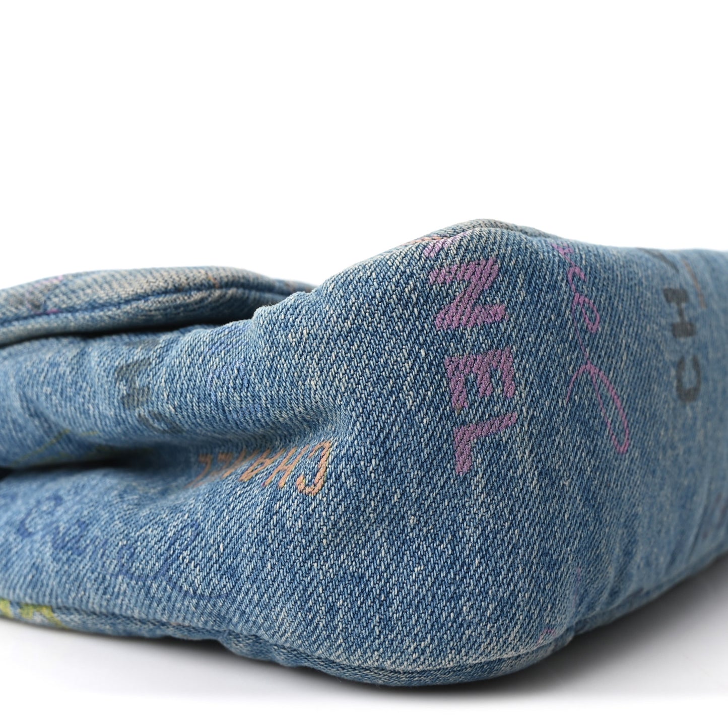 Denim Quilted Mini Denim Mood Rectangular Flap Blue Multicolor