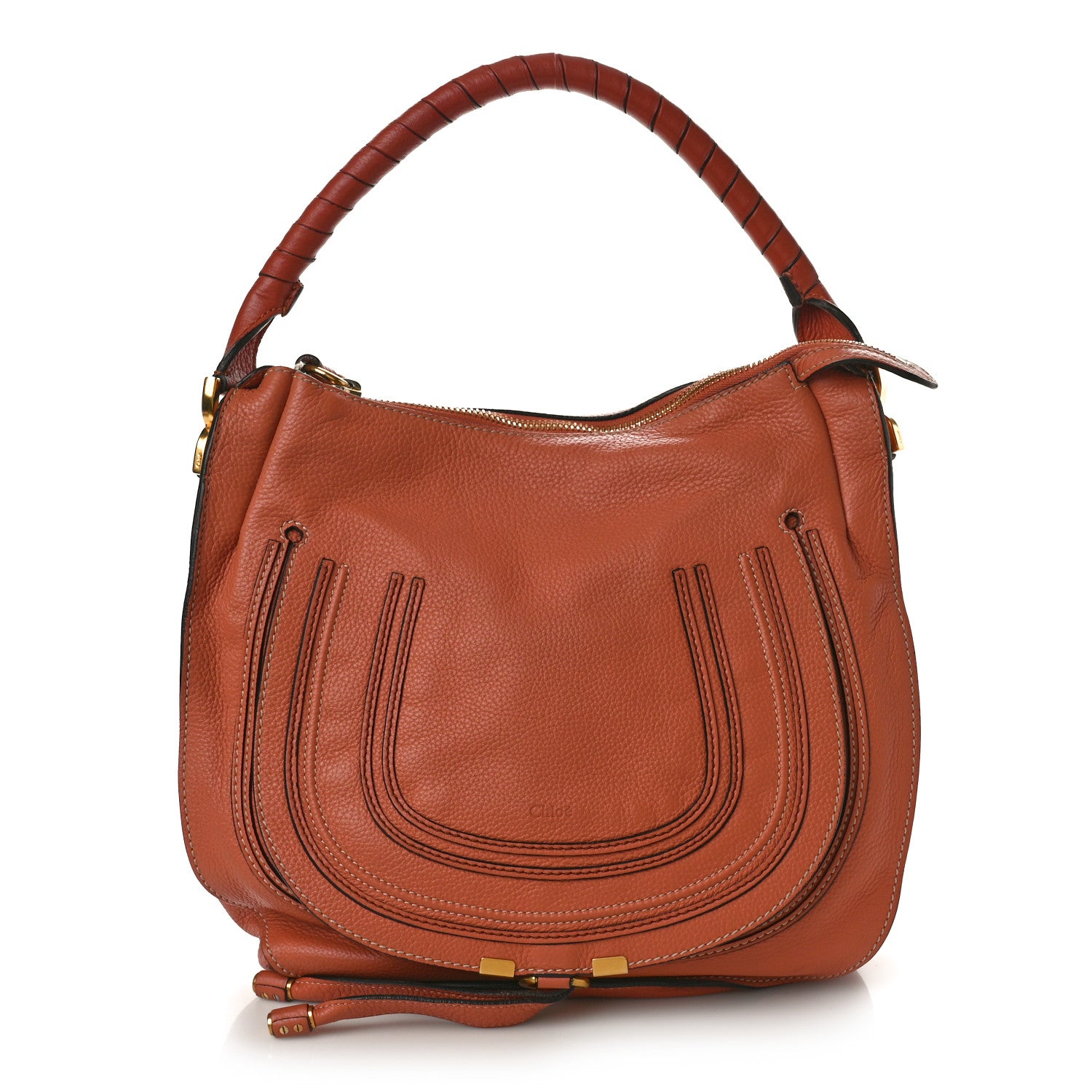 Chloe Calfskin Medium Marcie Hobo Clay Brown Whiskey 1 of 9