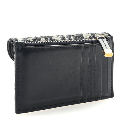 Christian Dior Oblique Saddle Cosmos Zipped Card Holder Blue 3 of 6