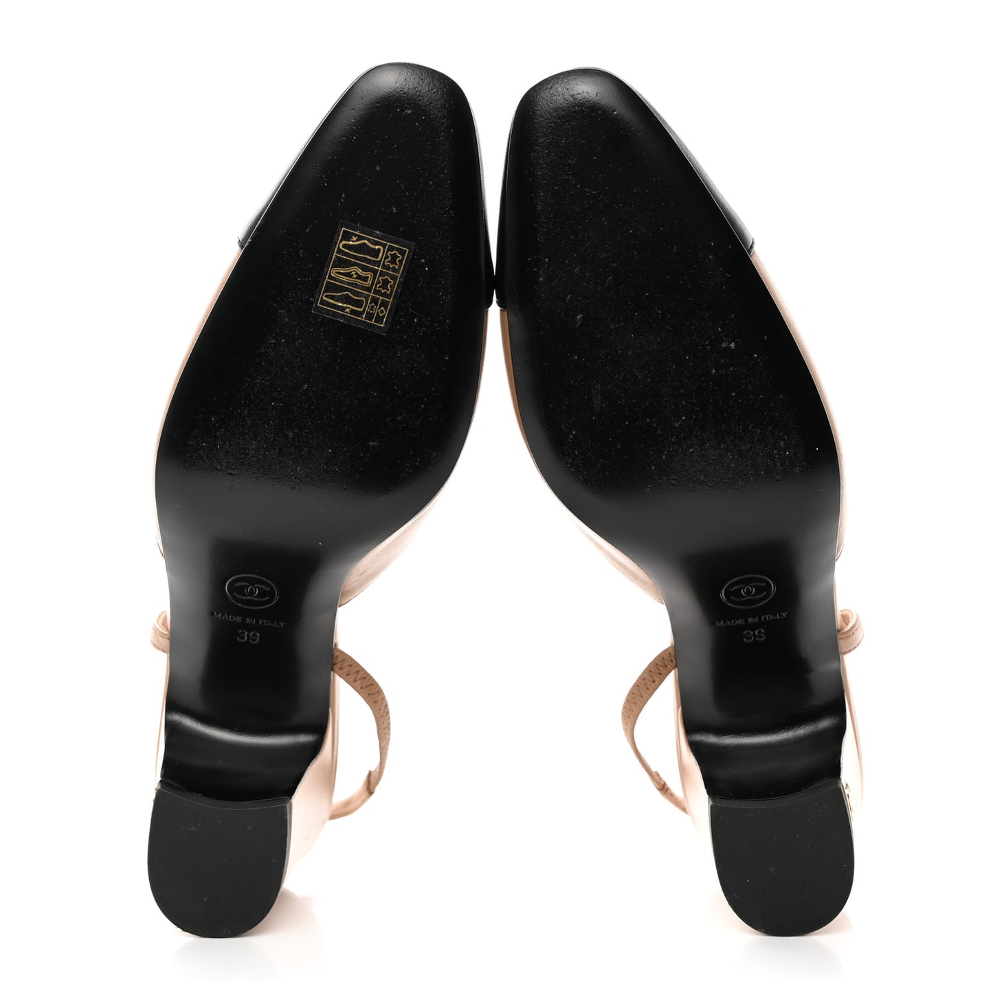 Goatskin Grosgrain Cap Toe CC Slingback Pumps 39 Dark Beige Black