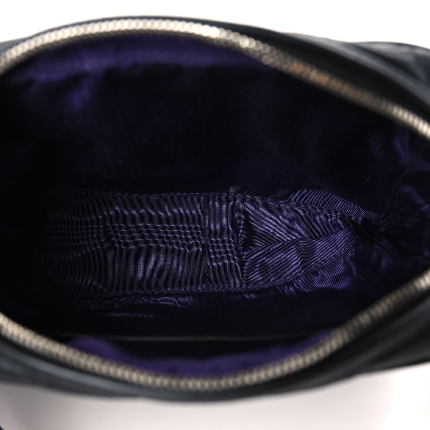 Nylon Calfskin Enamel GG Matelasse Shoulder Bag Black