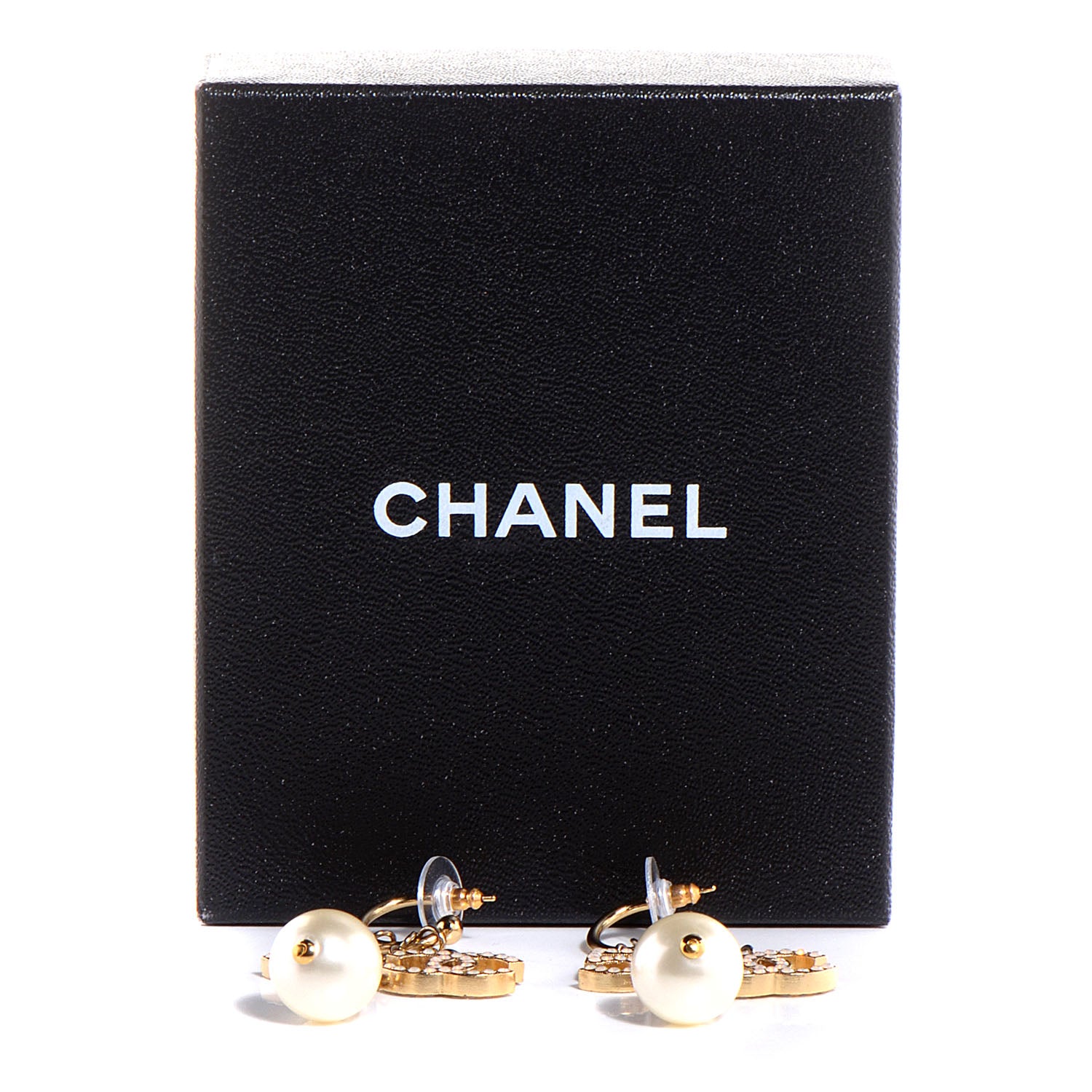 Chanel Pearl N°5 CC Drop Earrings Gold 4 of 4