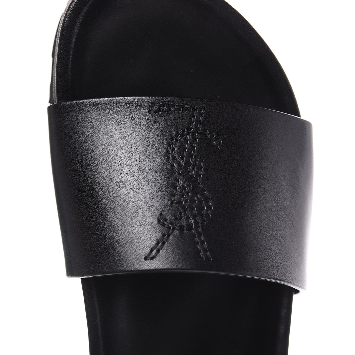 Calfskin Monogram Jimmy Joan Slide Sandals 37 Black