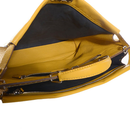 Fendi Cuoio Romano Selleria Large Mens Peekaboo Essential Iconic Satchel Yellow 5 of 11