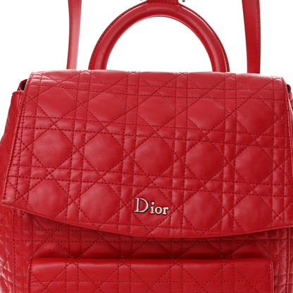 Christian Dior Lambskin Cannage Large Stardust Backpack Red 8 of 13