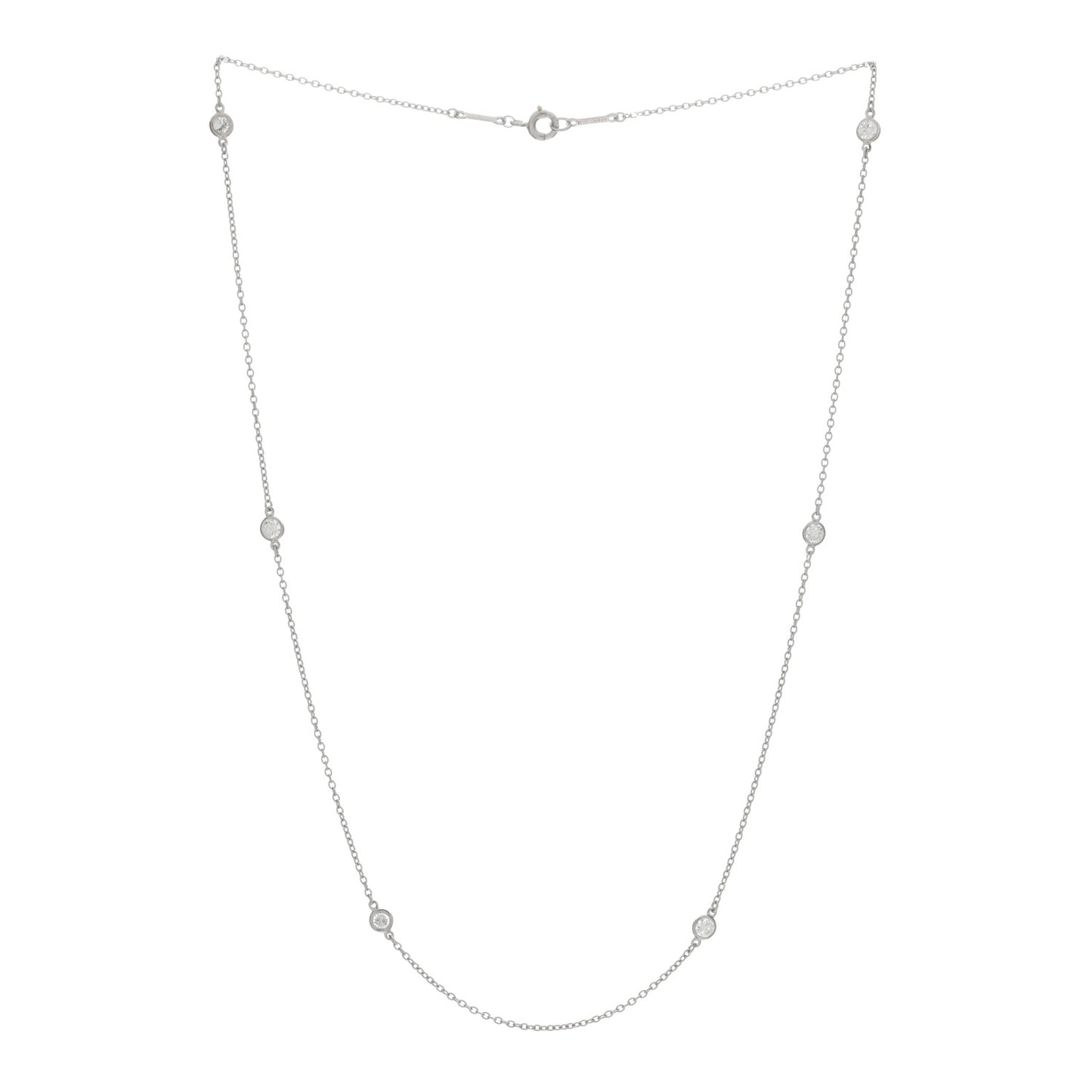 Platinum Elsa Peretti Diamonds by the Yard 6 Station Necklace