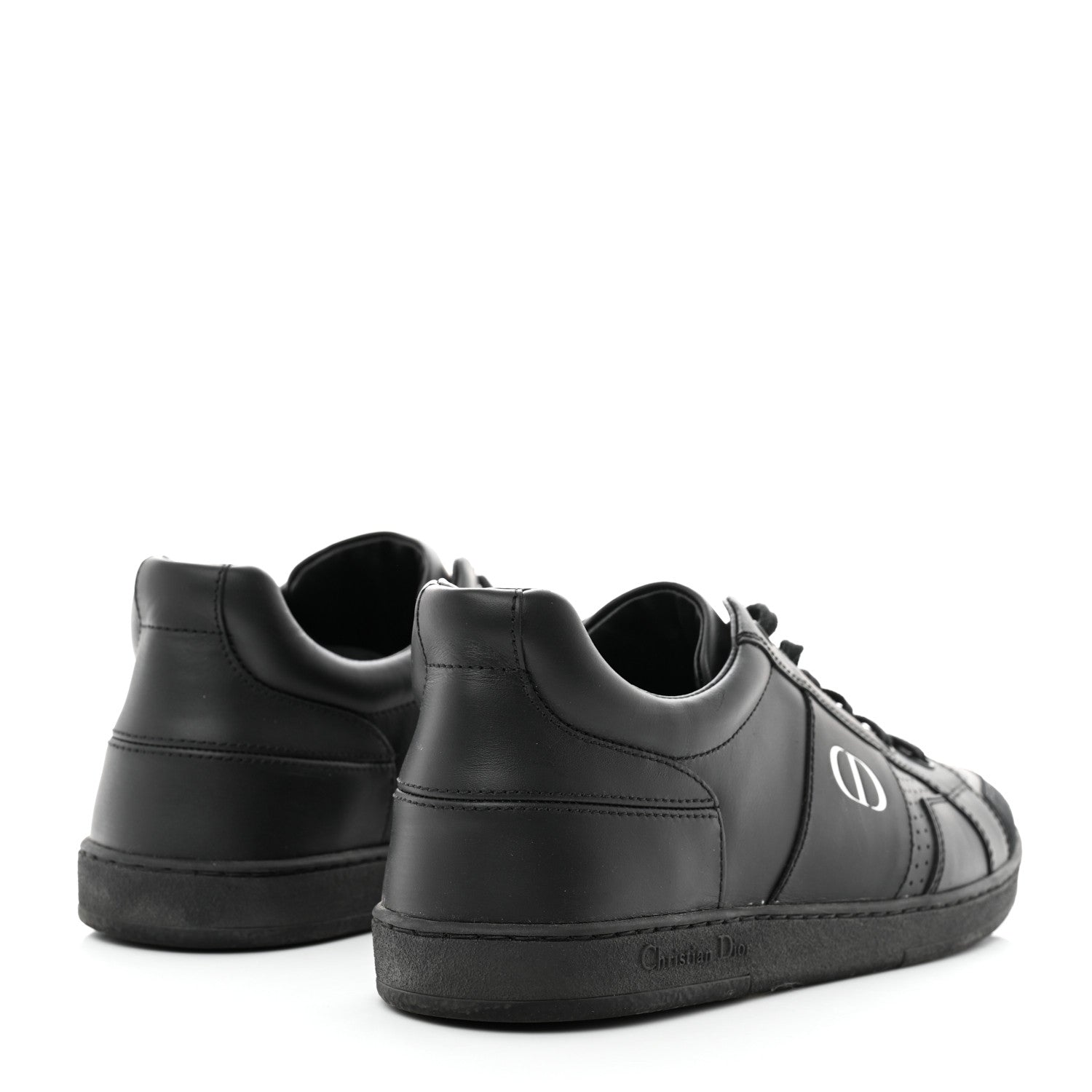 Christian Dior Calfskin Suede Logo Sneakers 40 Black 4 of 9