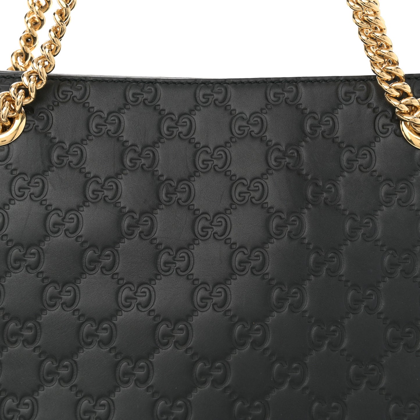 Guccissima Signature Medium Shoulder Tote Bag Black