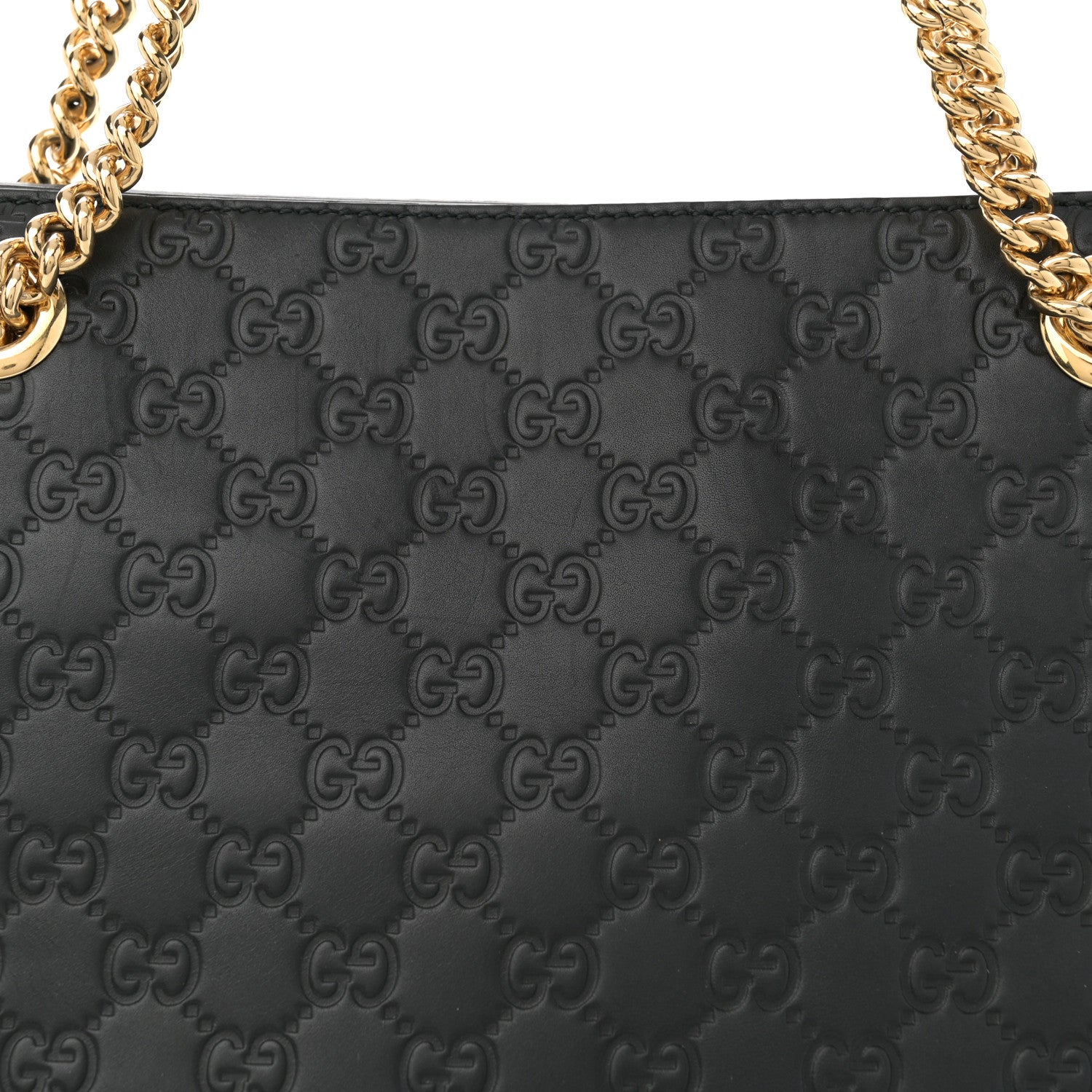 Gucci Guccissima Signature Medium Shoulder Tote Bag Black 8 of 14
