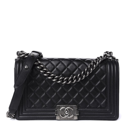 Chanel Lambskin Quilted Medium Boy Flap Black 1 of 12