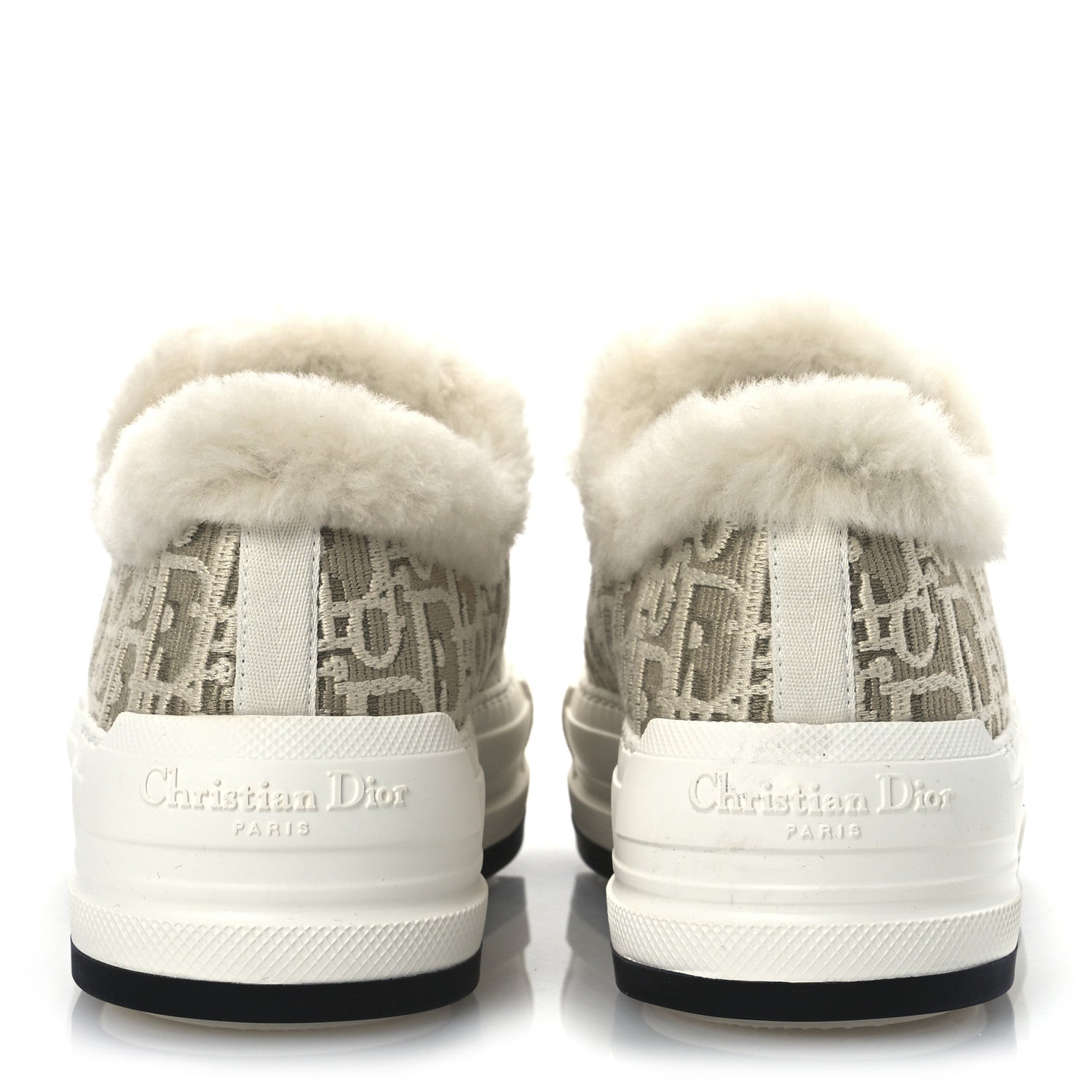 クリスチャン・ディオール Christian Dior Canvas Oblique Shearling Walk'N'Dior Platform