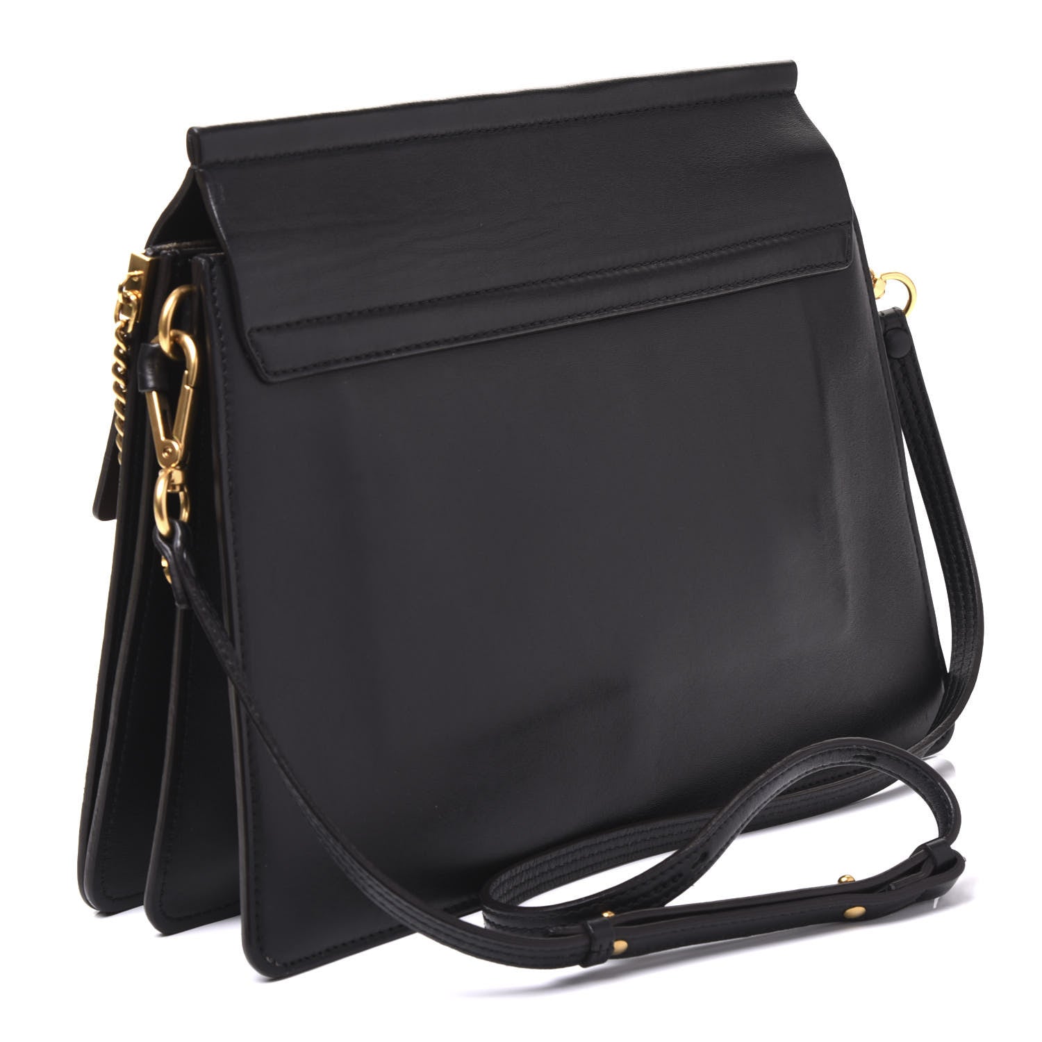 Chloe Suede Calfskin Studded Medium Faye Shoulder Bag Black Multicolor 2 of 8