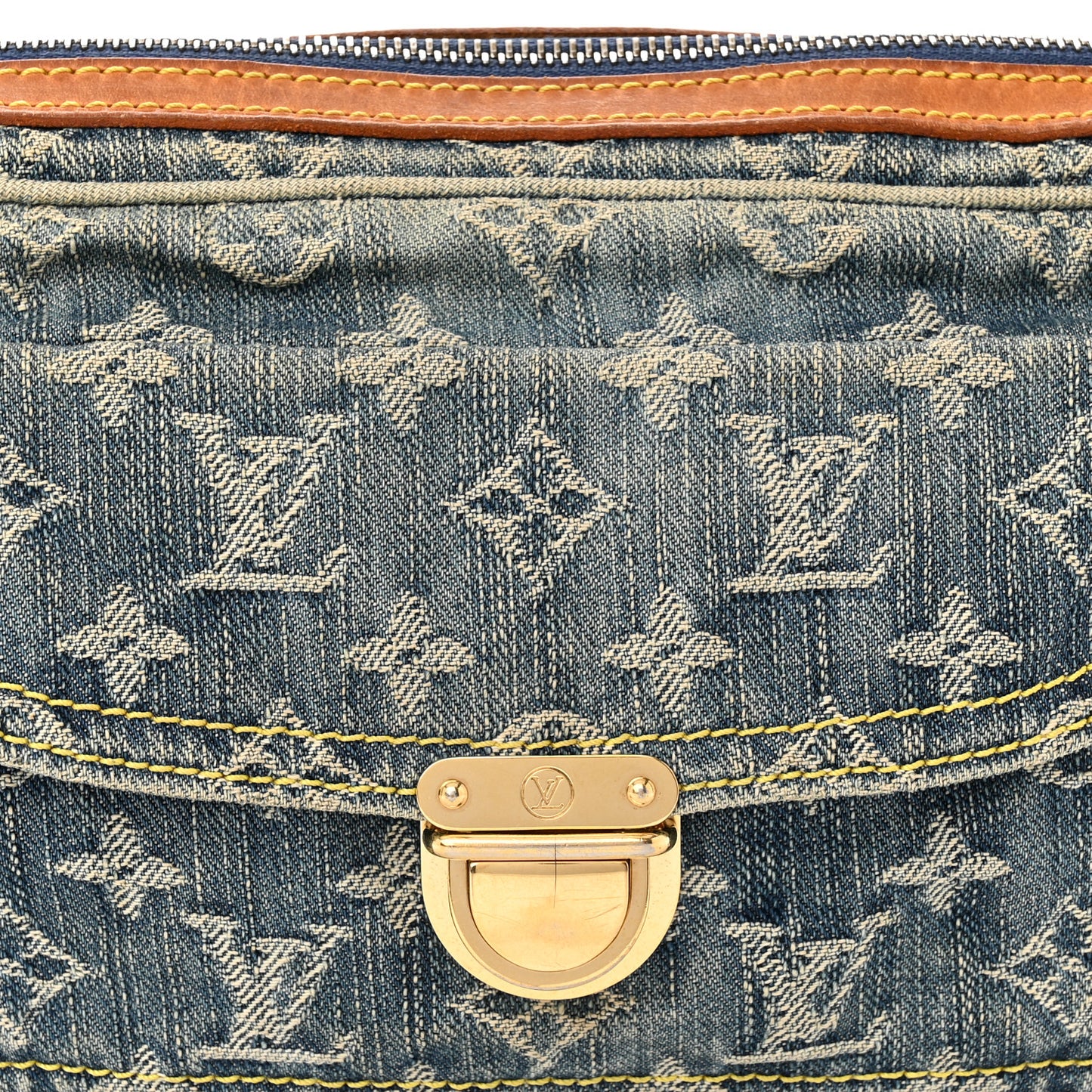 Monogram Denim Bum Bag Blue