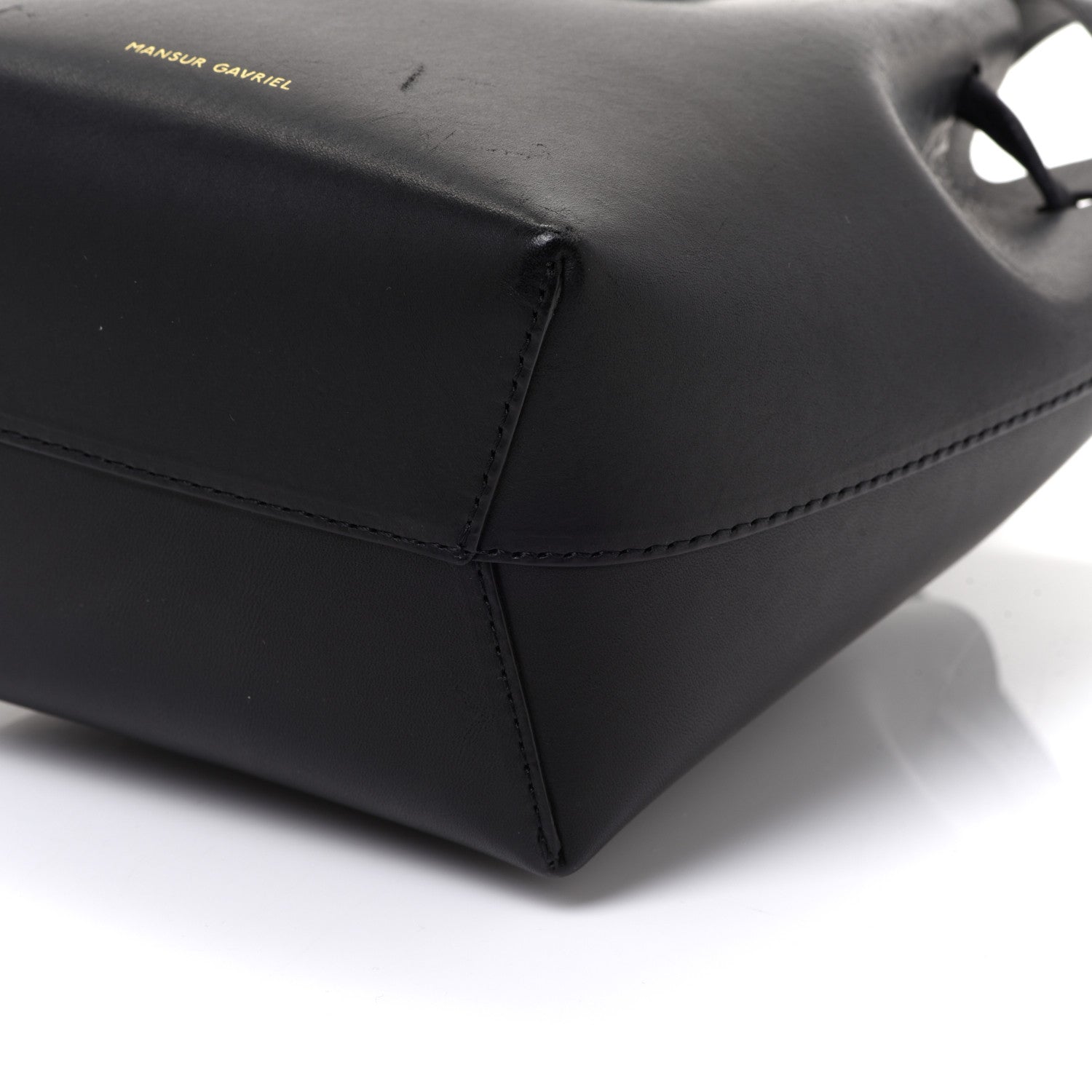 Mansur Gavriel Vegetable Tanned Calfskin Mini Mini Bucket Bag Black Flamma 9 of 10