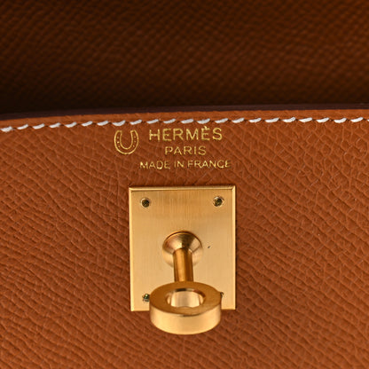 Hermes Epsom Horseshoe Kelly Sellier 25 Gold Craie 6 of 12