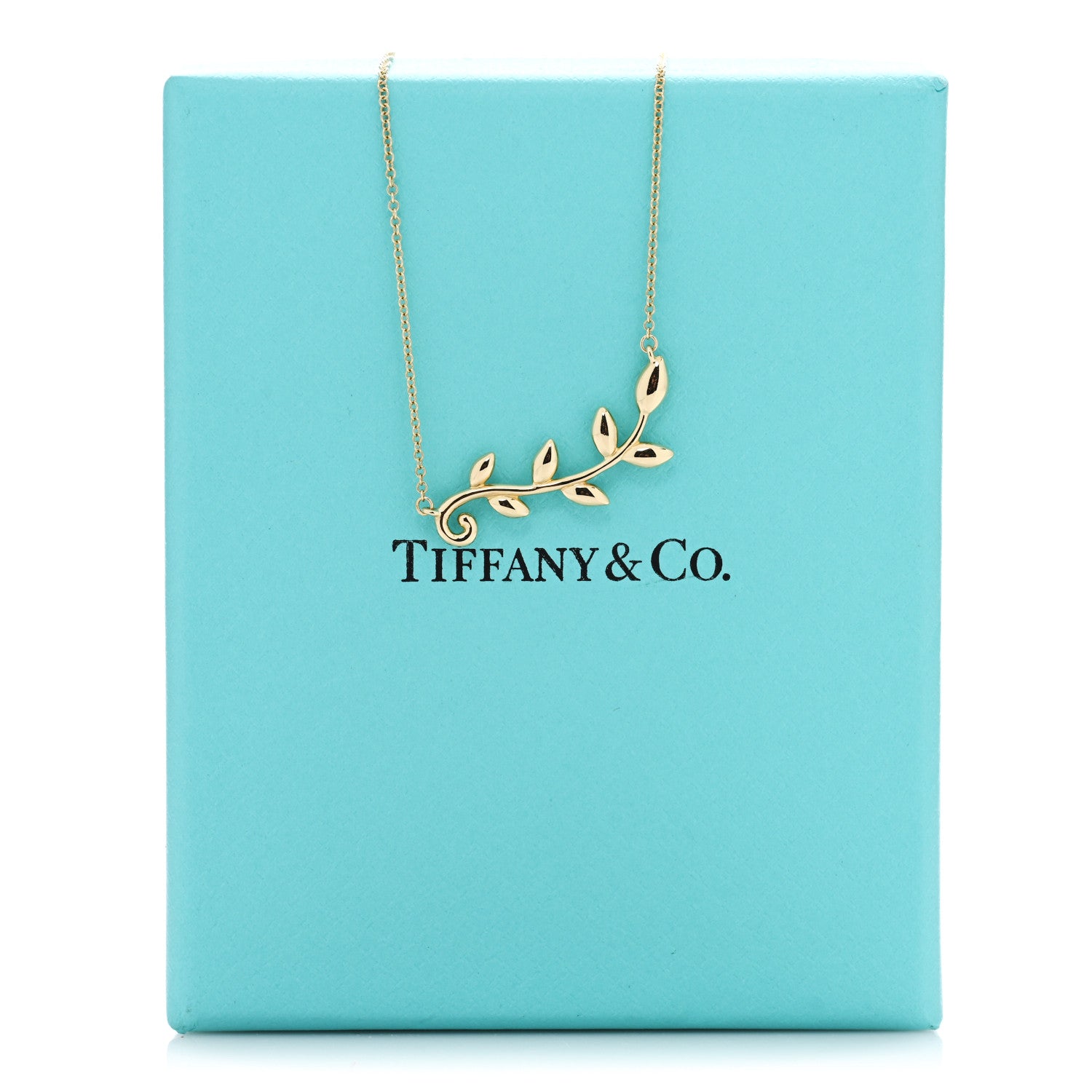 Tiffany 18K Yellow Gold Paloma Picasso Olive Leaf Vine Pendant Necklace 5 of 5