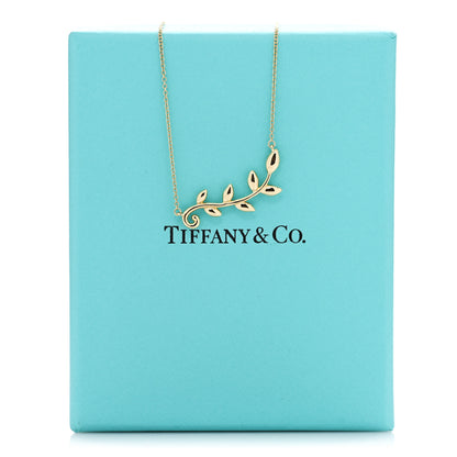 Tiffany 18K Yellow Gold Paloma Picasso Olive Leaf Vine Pendant Necklace 5 of 5