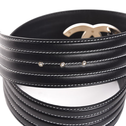 Chanel Calfskin Stitched CC Belt 85 34 Black 6 of 7