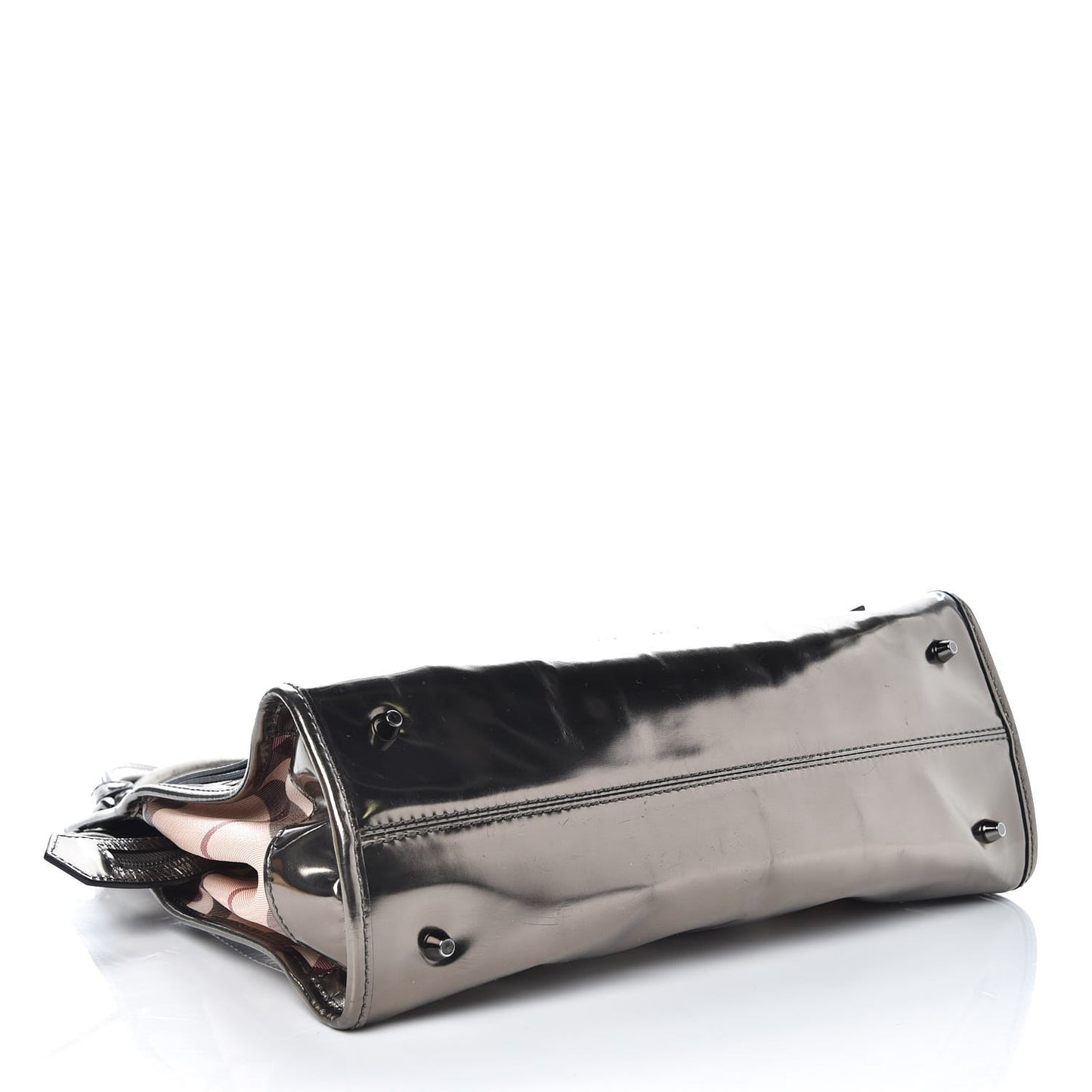 Patent Supernova Check Ashmore Tote Dark Nickel