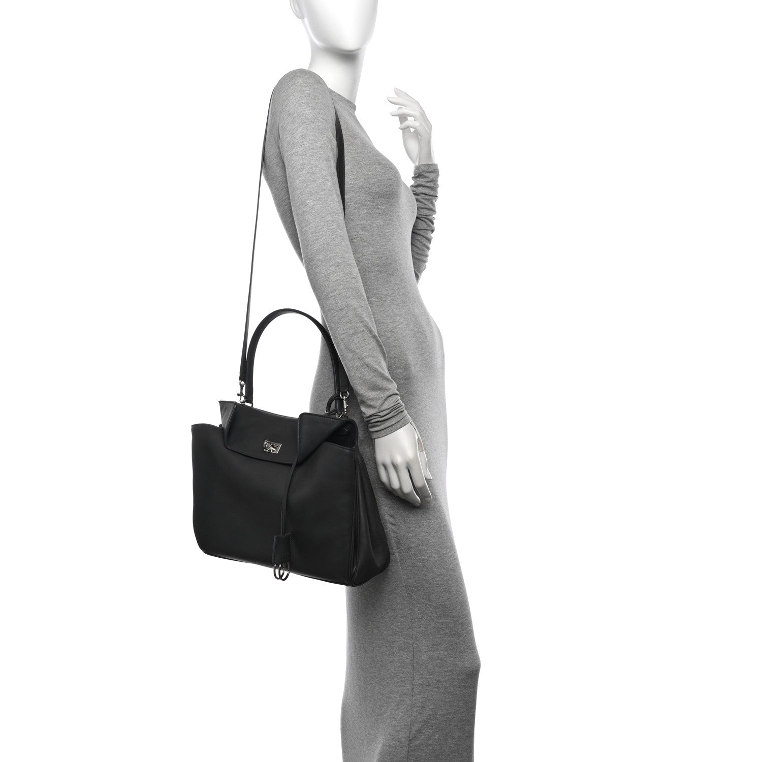 Balenciaga Natural Smooth Calfskin Medium Rodeo Top Handle Handbag Grey 2 of 12