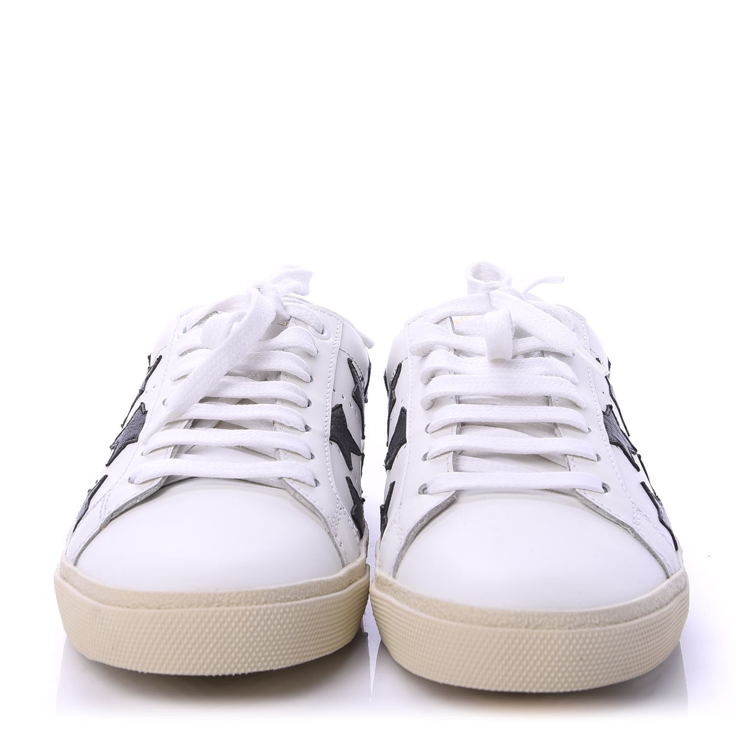 Saint Laurent Calfskin Star Court Sneakers 39 White Black 2 of 10