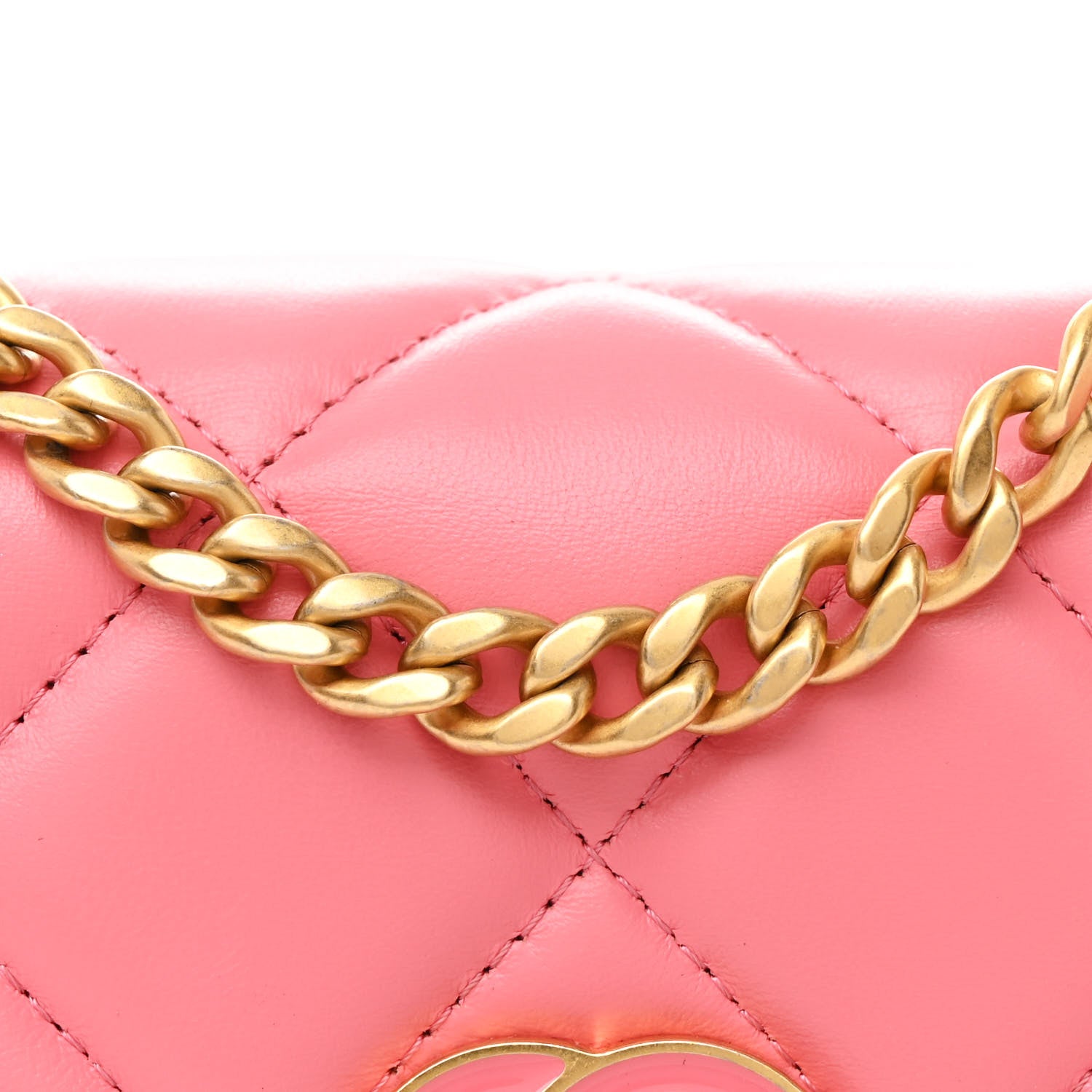 Chanel Lambskin Enamel Quilted Pending CC Clutch With Chain Pink 9 of 13