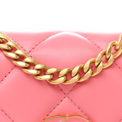 Chanel Lambskin Enamel Quilted Pending CC Clutch With Chain Pink 9 of 13