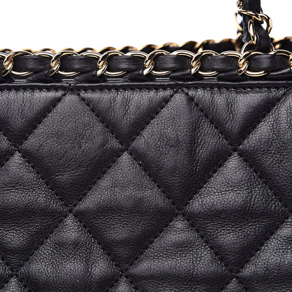 Chanel Calfskin Quilted Small Chain Me Tote Black 13 of 16