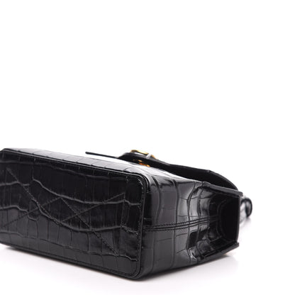 Mulberry Shiny Croc Calfskin Embossed Micro Seaton Black 9 of 10