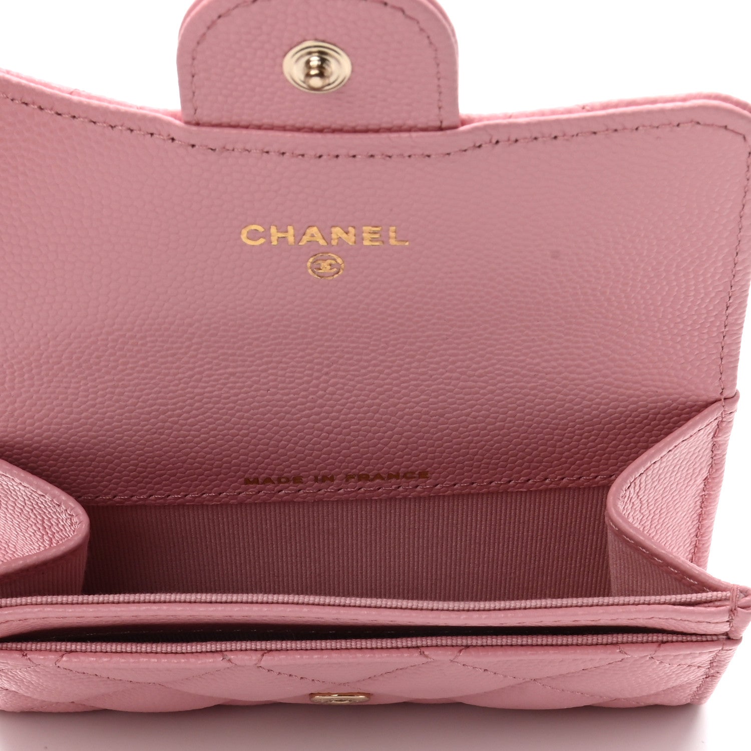 Chanel Caviar Quilted Flap Card Holder Wallet Light Pink 5 of 8