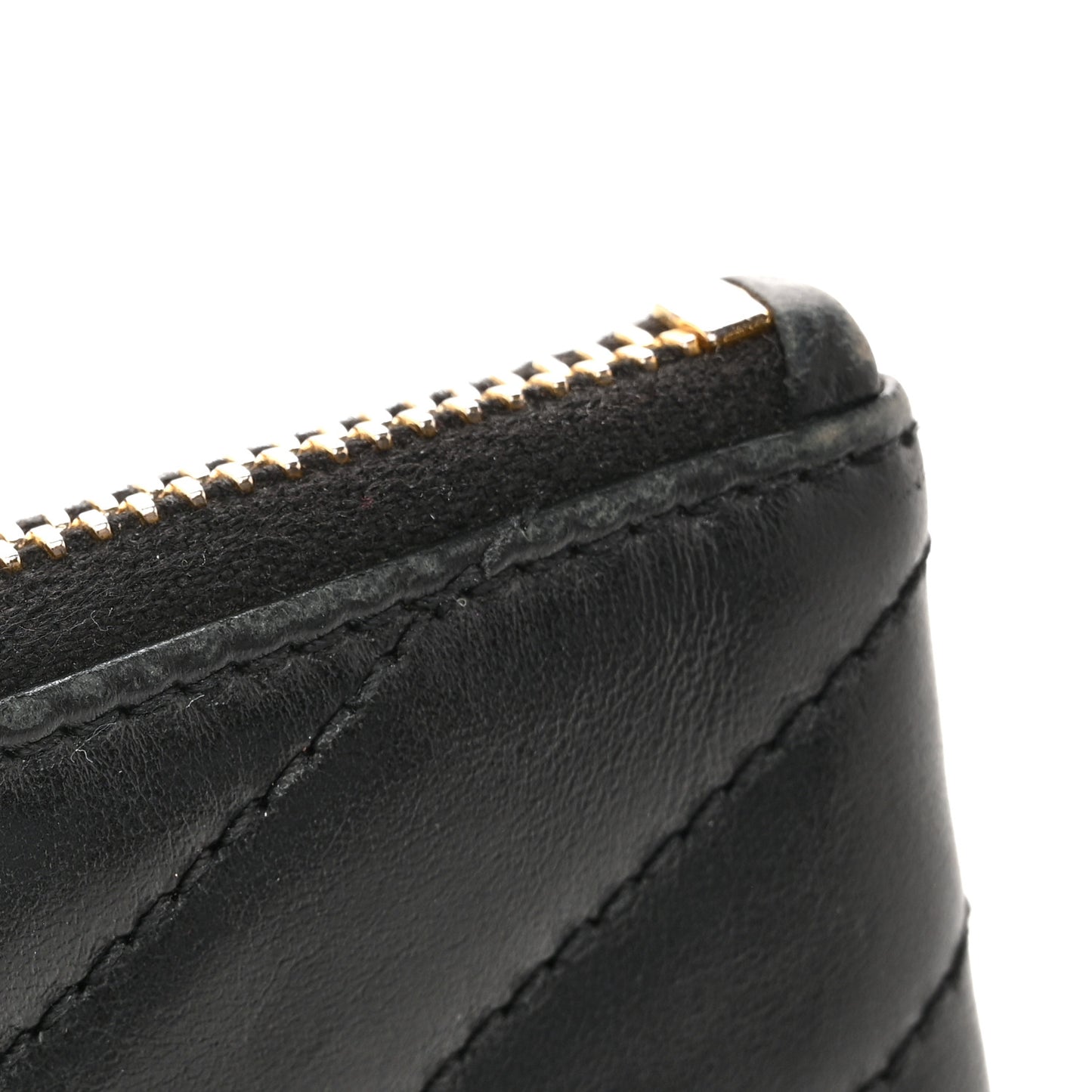 Calfskin Matelasse Monogram Key Pouch Black