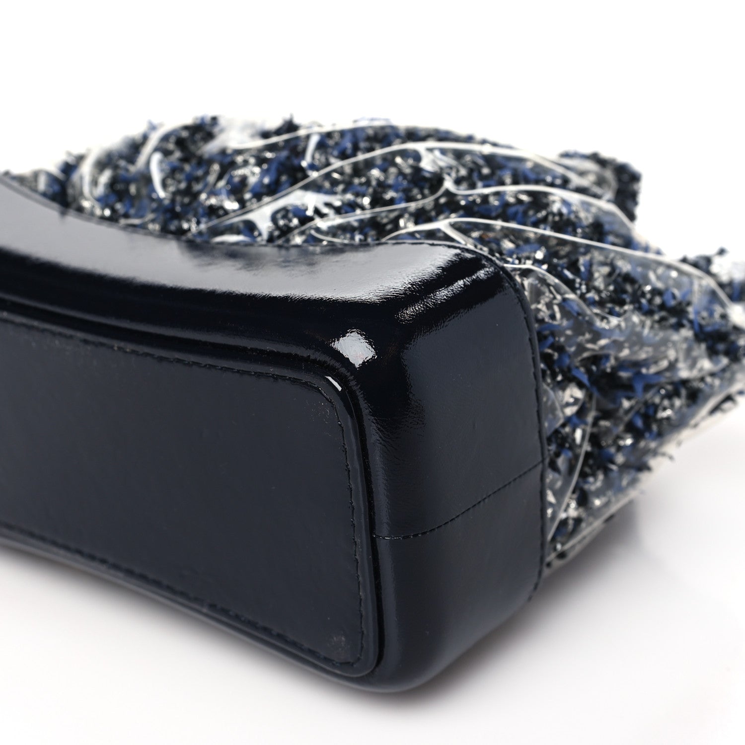 Chanel Tweed PVC Quilted Gabrielle Backpack Navy Black 10 of 10