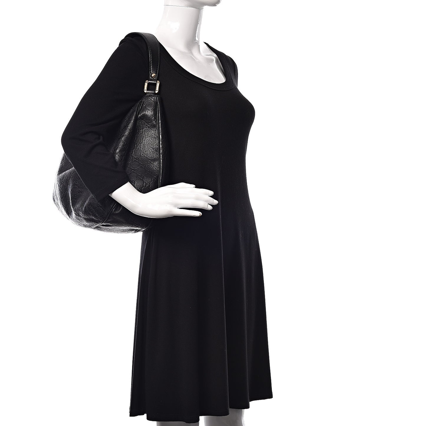 Guccissima Large New Ladies Web Hobo Black