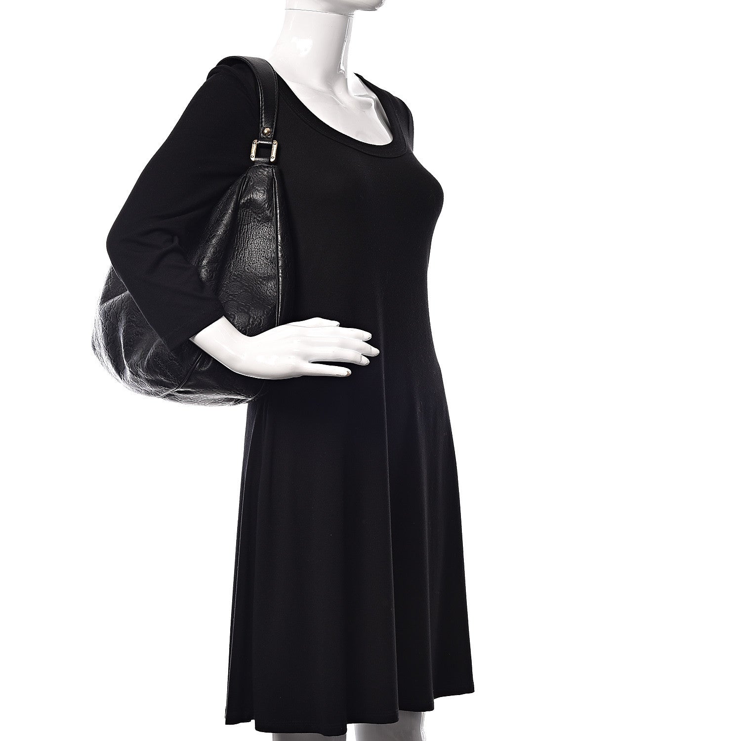 Gucci Guccissima Large New Ladies Web Hobo Black 2 of 11