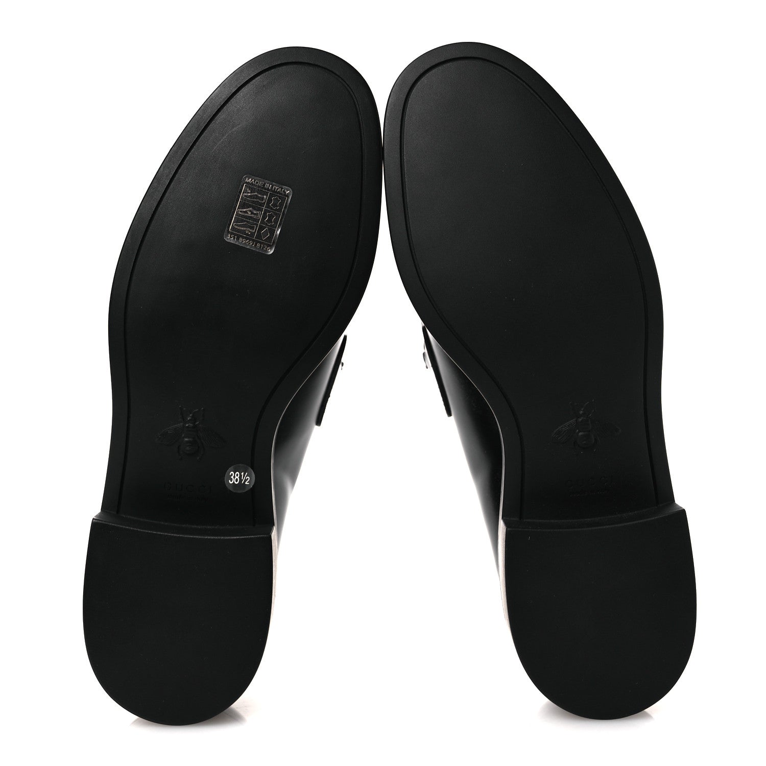 Gucci Calfskin Horsebit Womens Lug Sole Loafers 38.5 Black 7 of 12