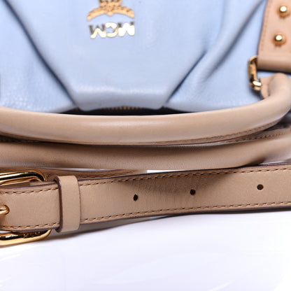 MCM Grained Calfskin Crossbody Blue 13 of 14