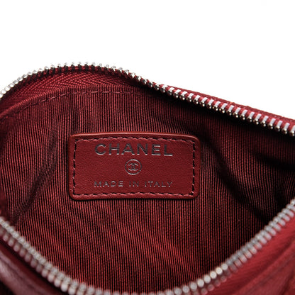 Chanel Caviar Quilted Small Cosmetic Case Dark Red 6 of 8