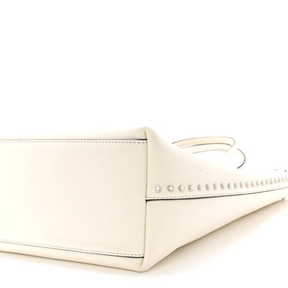 Jimmy Choo Smooth Calfskin Studded Pearl Tote White 9 of 12