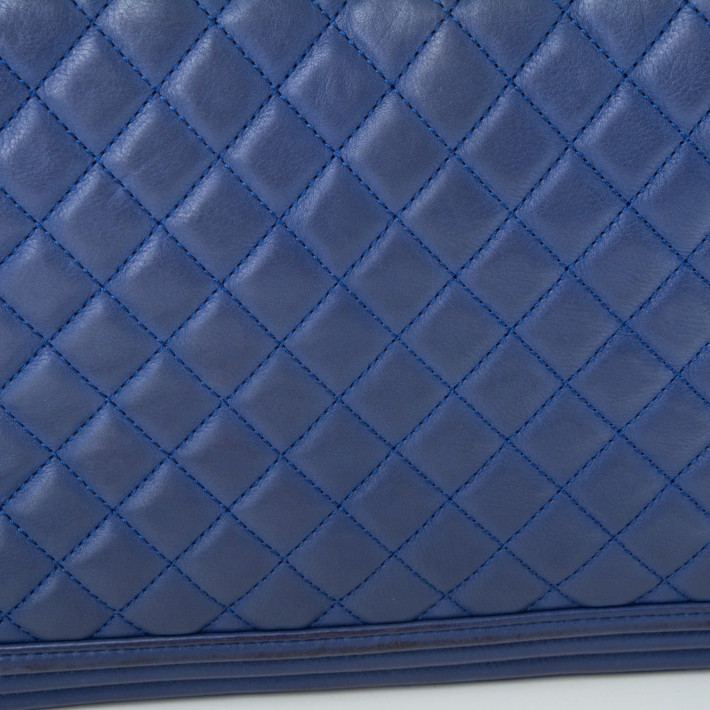 Calfskin Quilted Large Boy Flap Blue